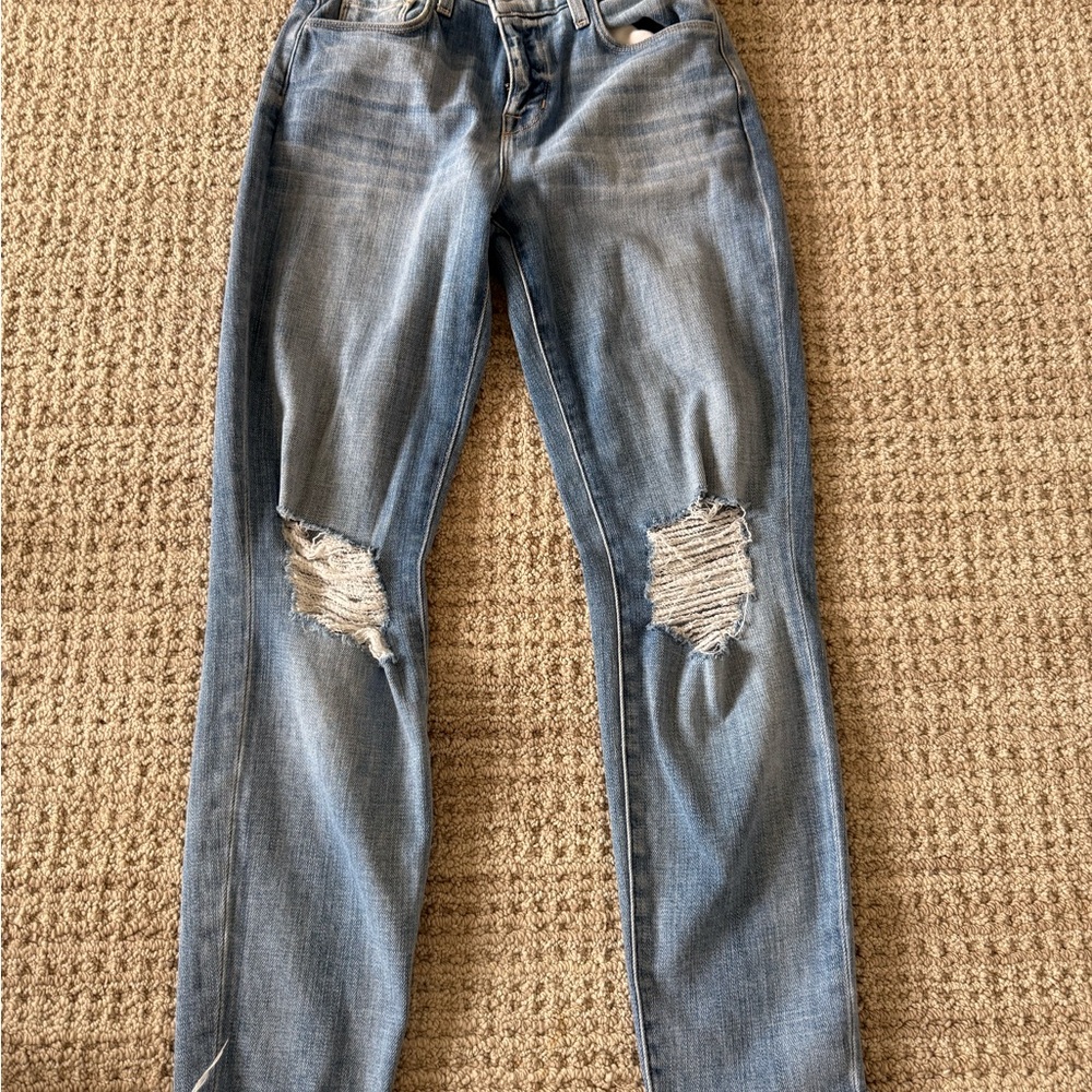 Classic Blue Distressed Women's Jeans